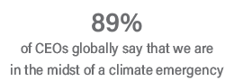 89% of CEOs globally say that we are in the midst of a climate emergency