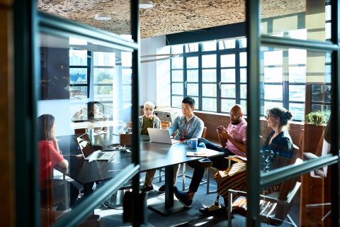 Employees in a conference room